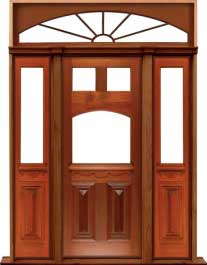 queen anne: single door + sidelight on right