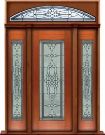 regent leadlight: double door +  two sidelights