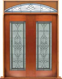 regent leadlight: double door +  two sidelights