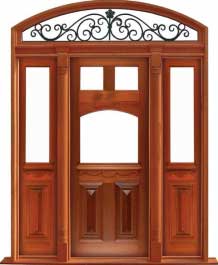 queen anne: single door + sidelight on right